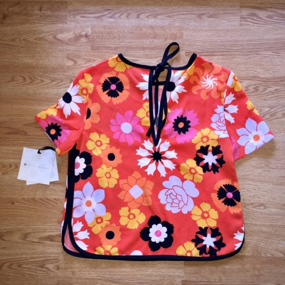 Victoria‎ Beckham Retro Floral Pebble Shirt Top